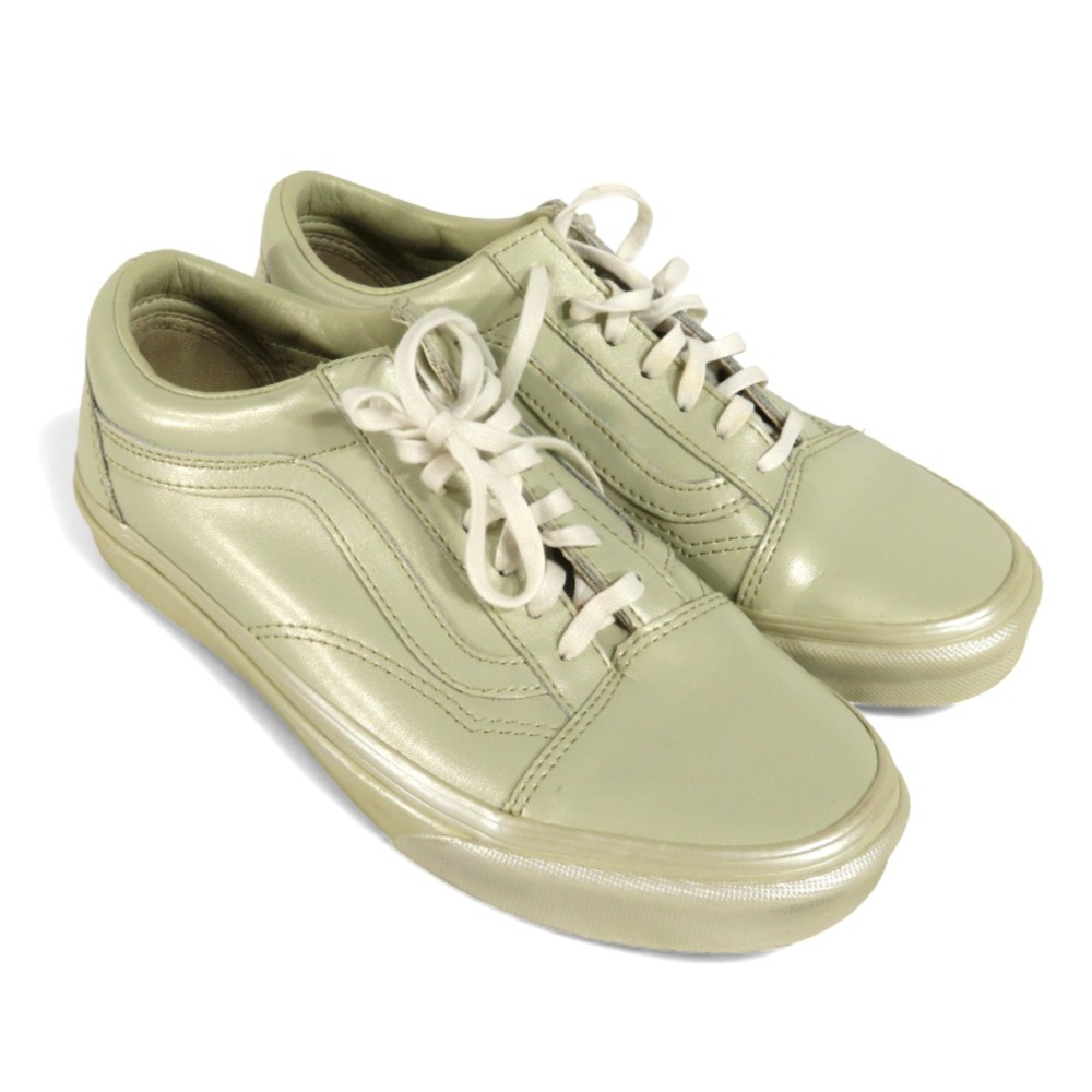 VANS OLD SKOOL Lace-Up Sneakers CREAM PEARL METALLIC SHIMMER Leather Low-Top 7.5